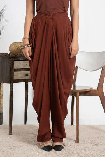 Rust Draped Pant