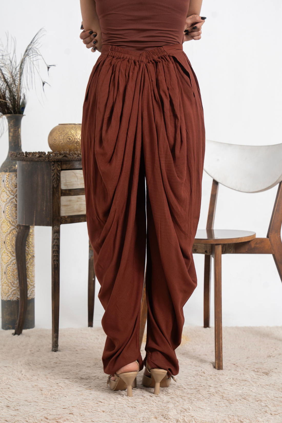 Rust Draped Pant